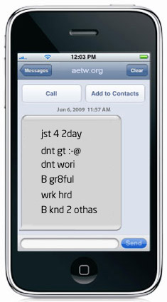 Goaki as text message
